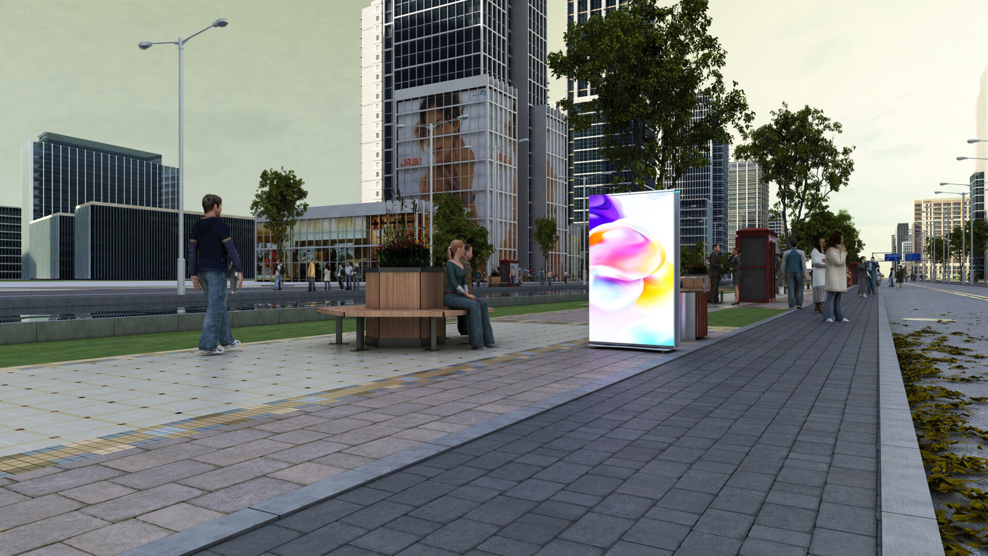 Mobile 75'' outdoor led signage